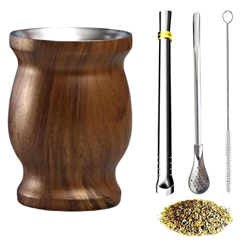 Calebasse Maté Effet Bois